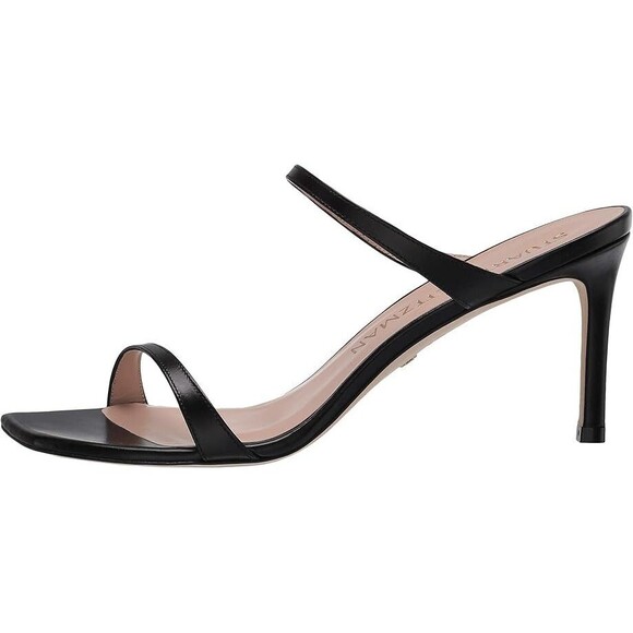 Stuart Weitzman Aleena 75 Black Patent Leather Heel Sandals Womens 7 EU 37.5 - Picture 1 of 14